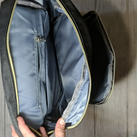 wenjie Grey Textured with Tan Buckles and Accents Backpack - Picture 4 of 7